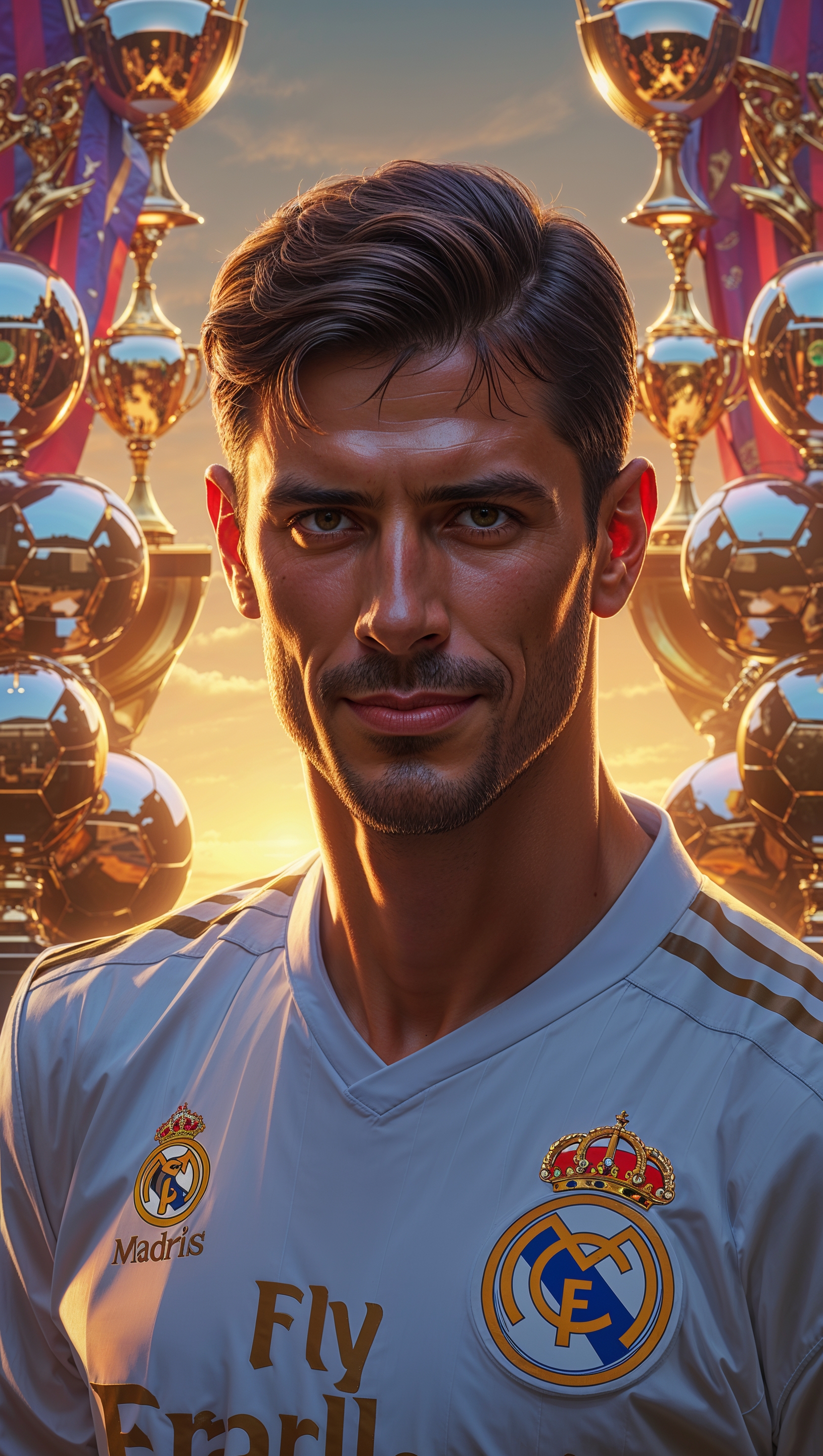 Legendary player Raúl with a background of club achievements