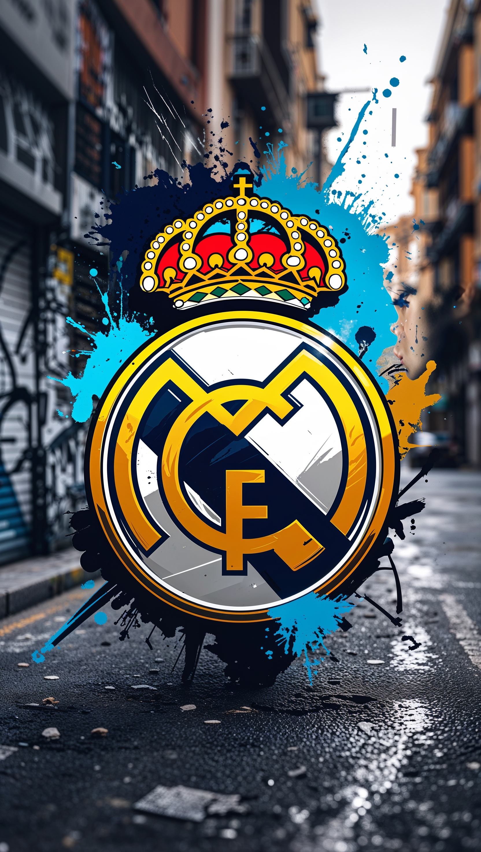 Real Madrid wallpaper in street graffiti style