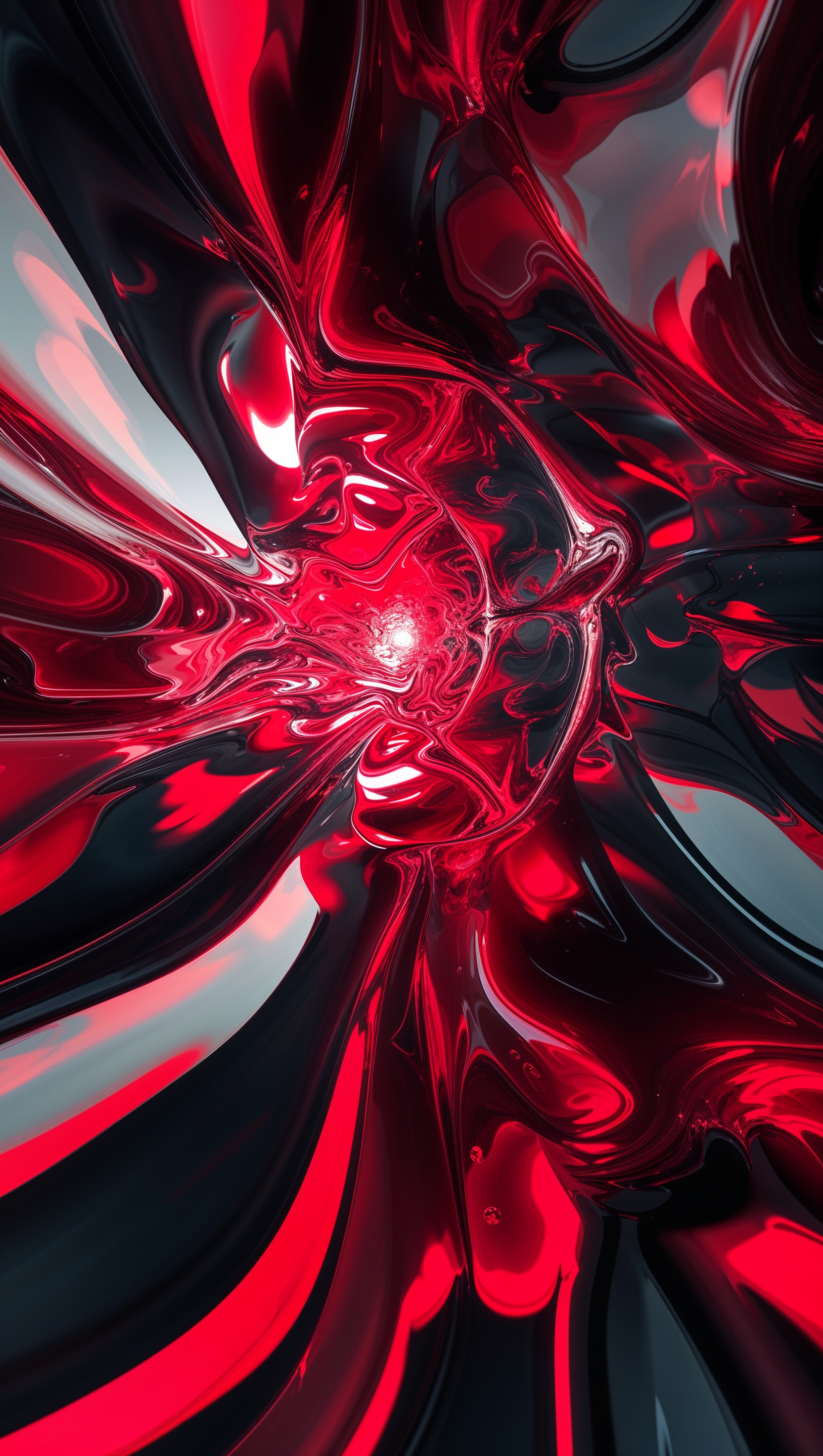 Red light refraction on glass with an abstract and modern style