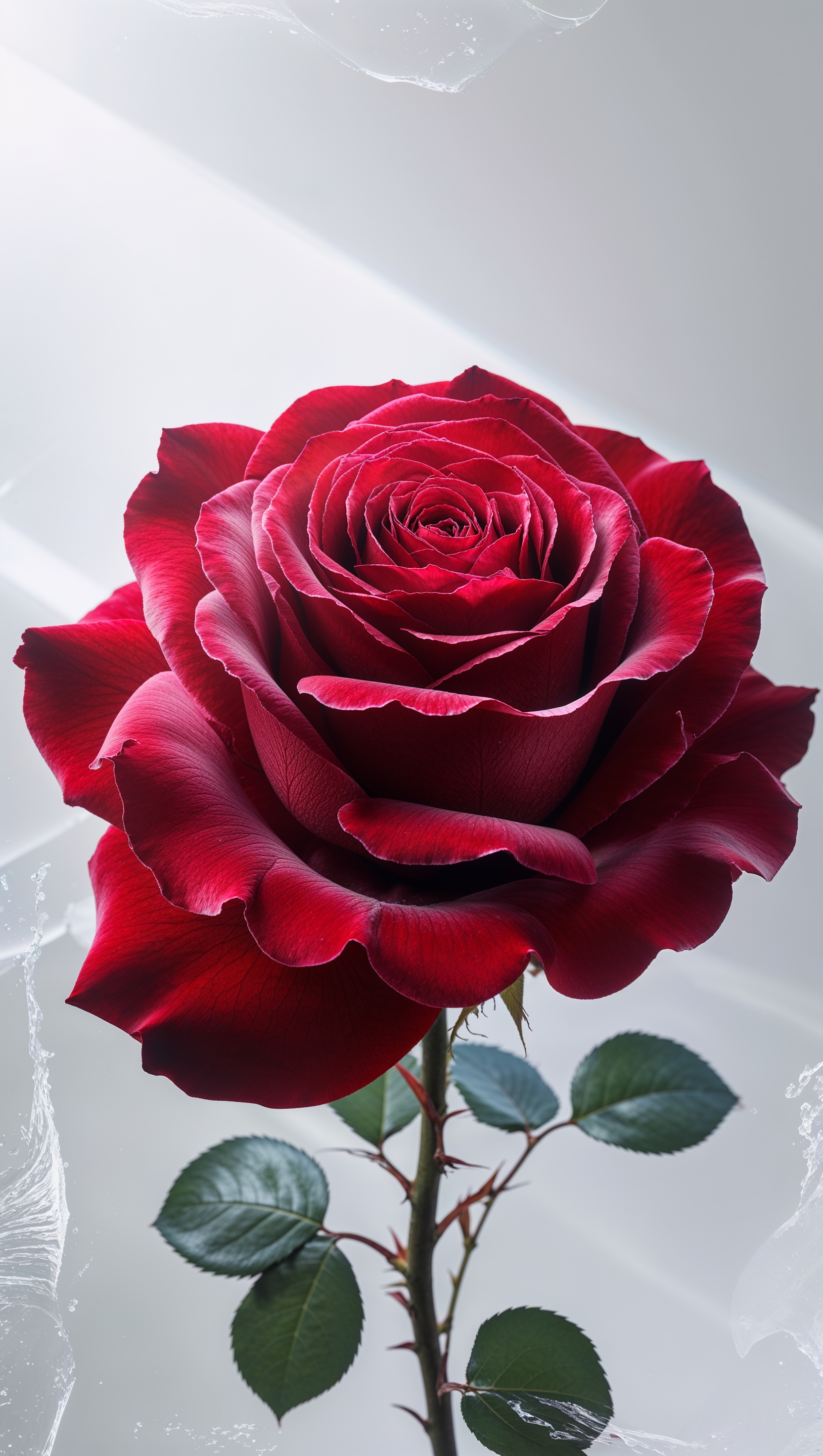 iPhone wallpaper with a shiny and beautiful red rose
