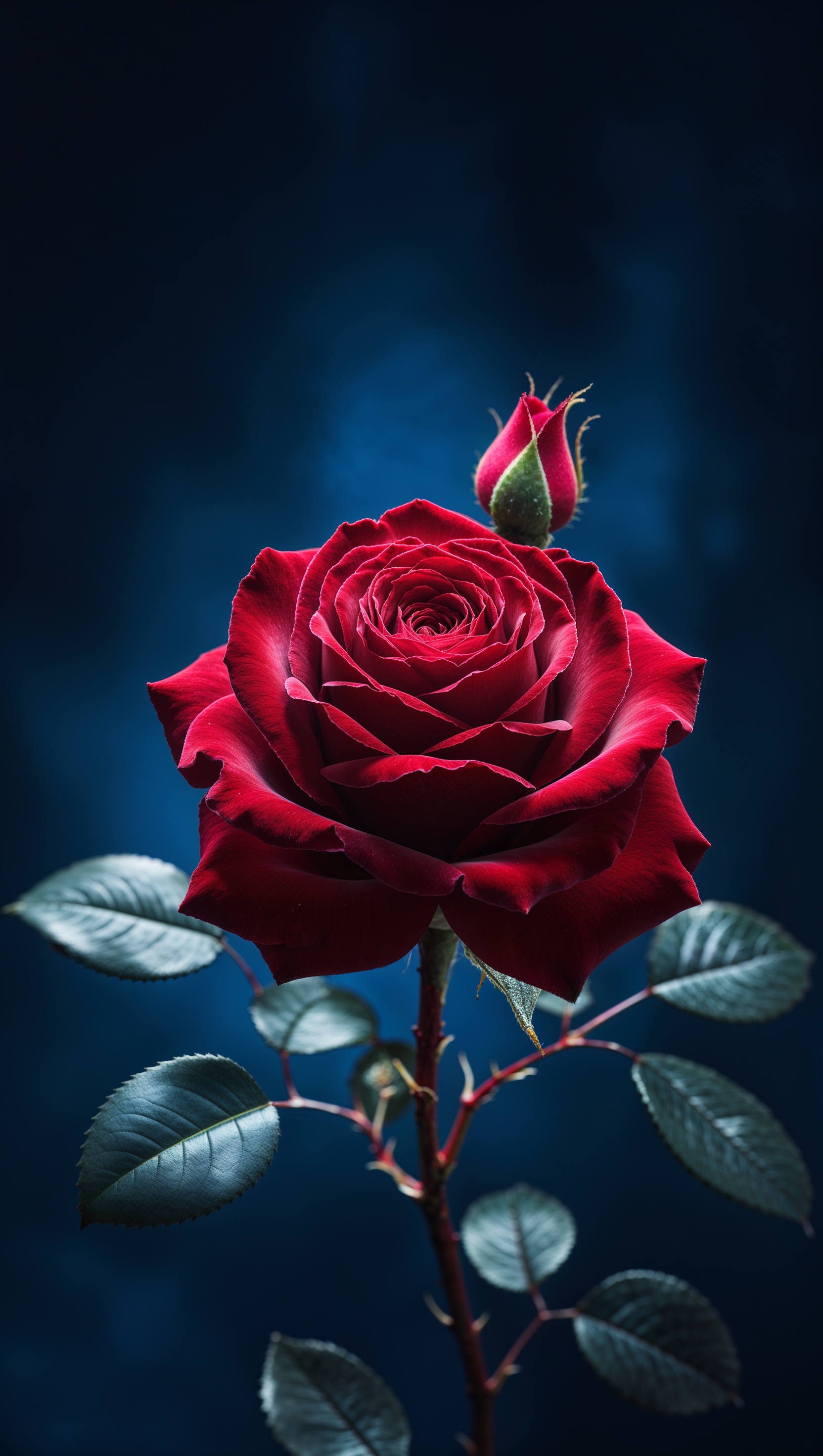 iPhone wallpaper with a red rose and golden leaves