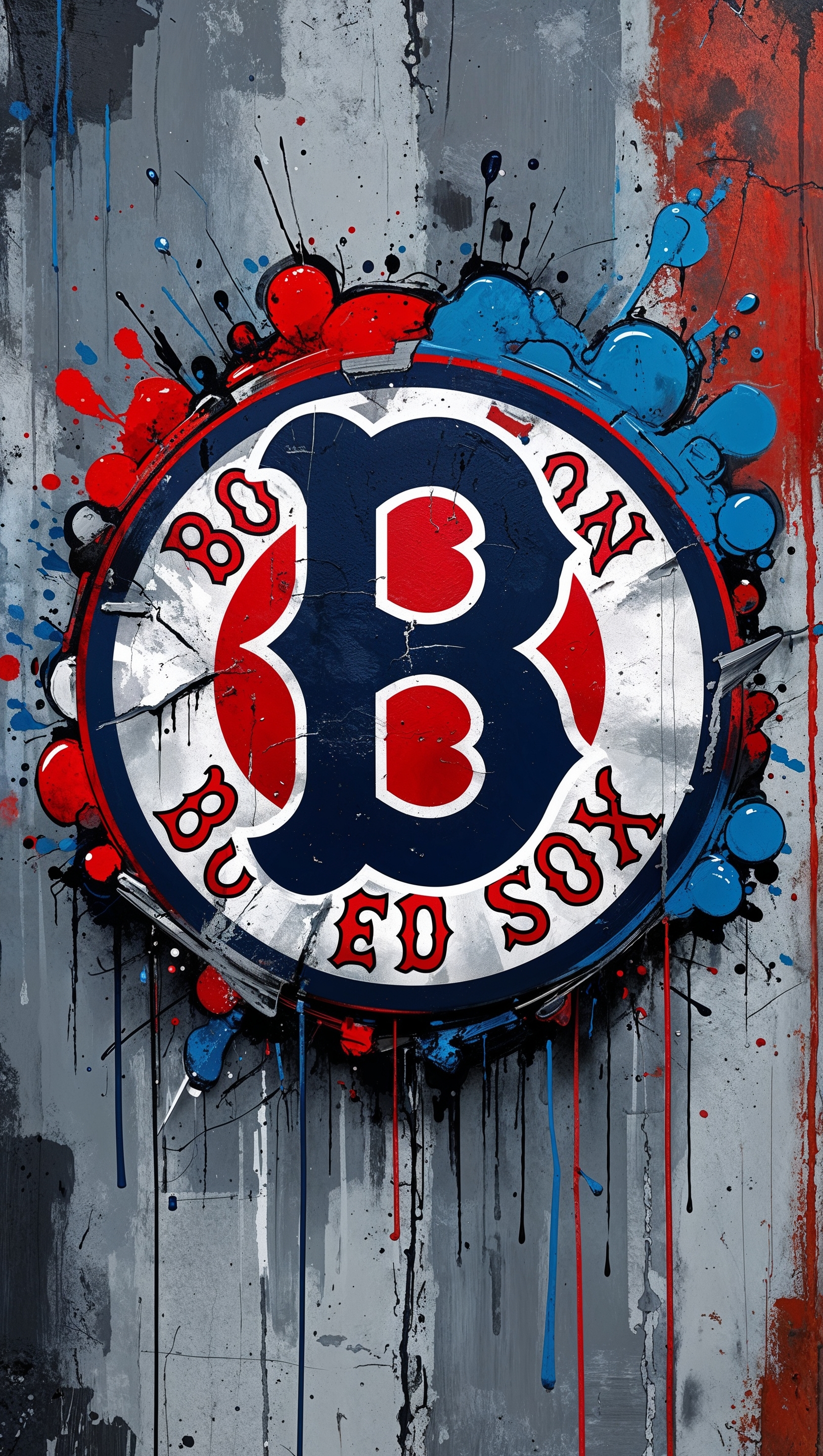 Red Sox in a street graffiti art style