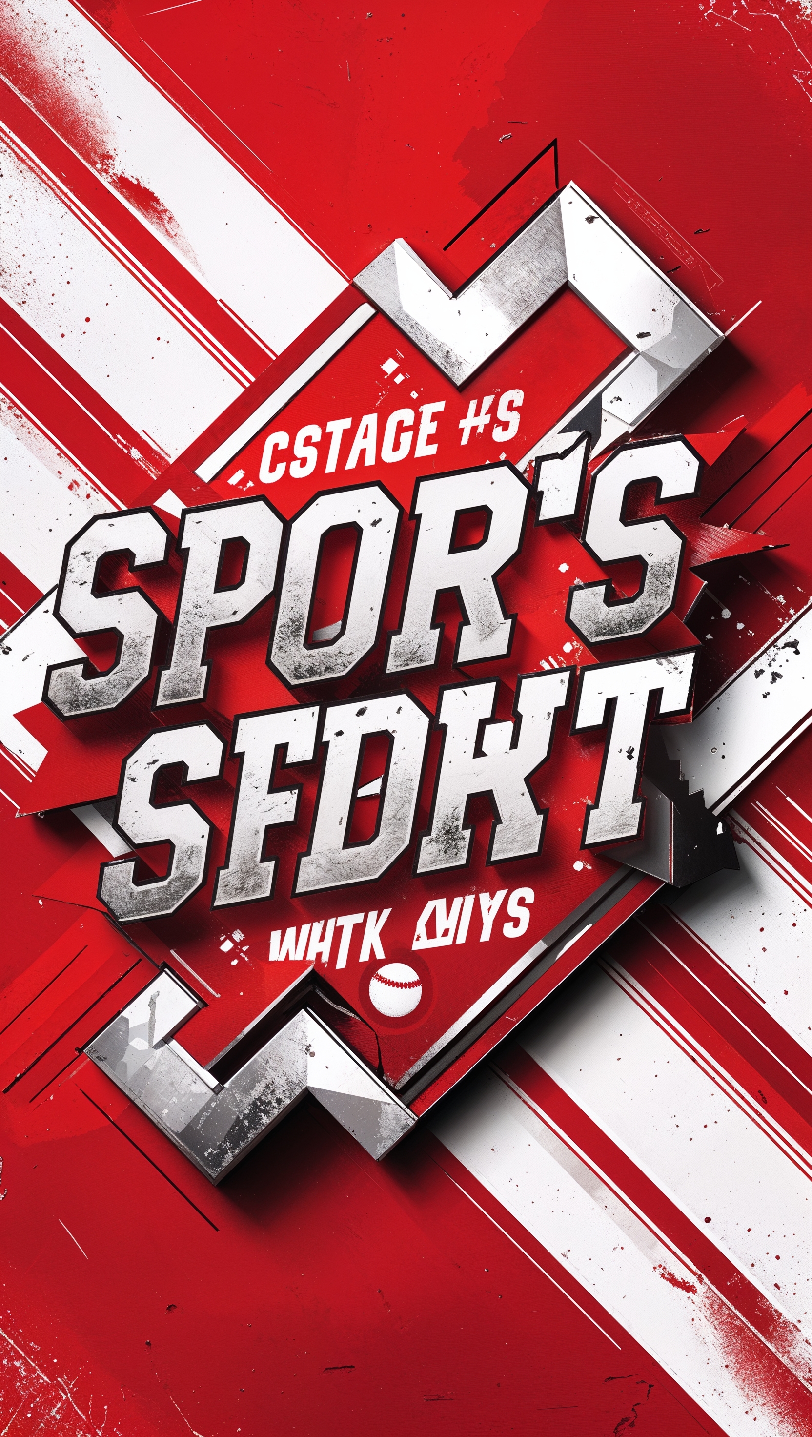 Red and white theme with classic sports typography