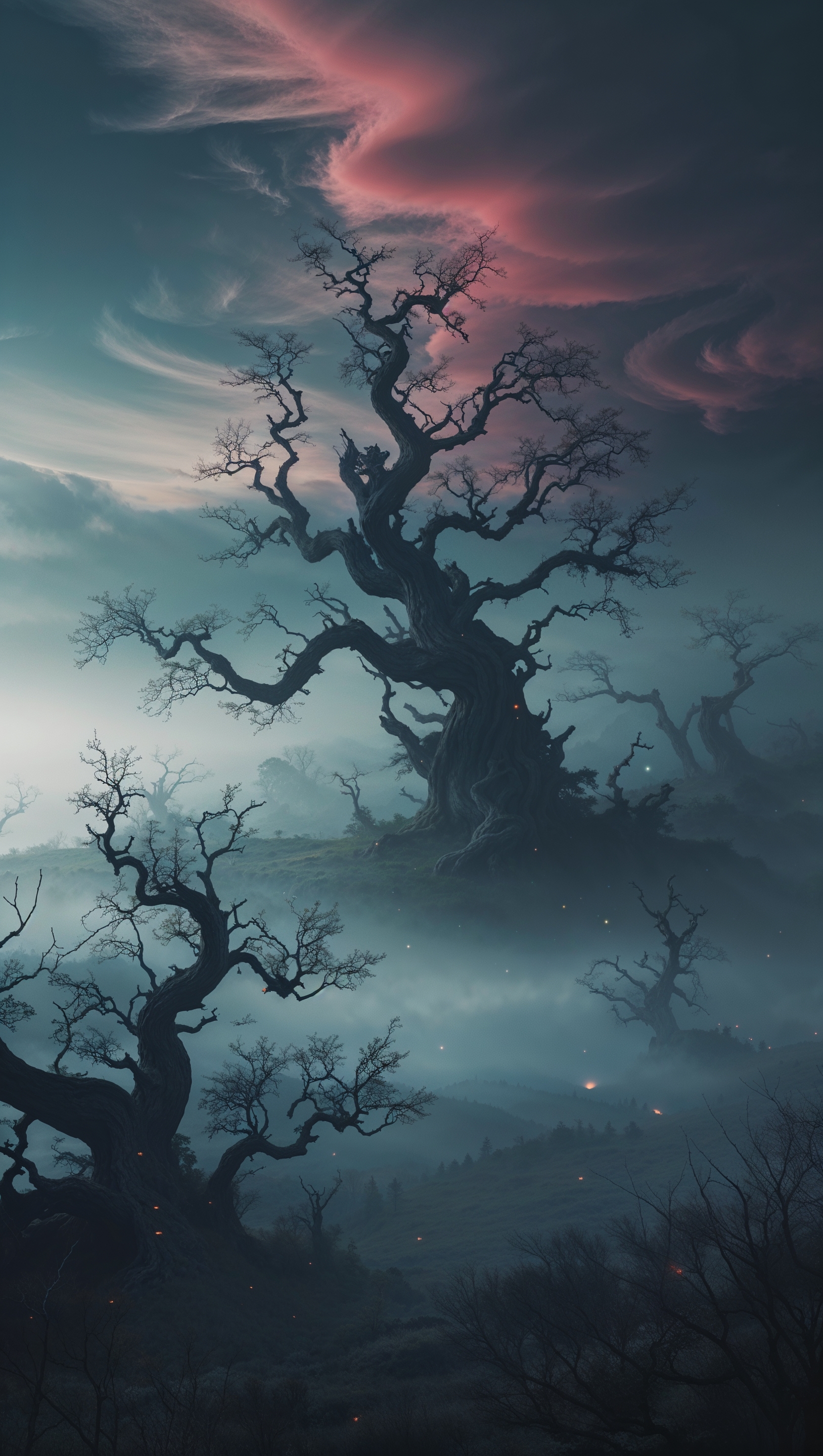 iPhone background design with a sick landscape and eerie atmosphere