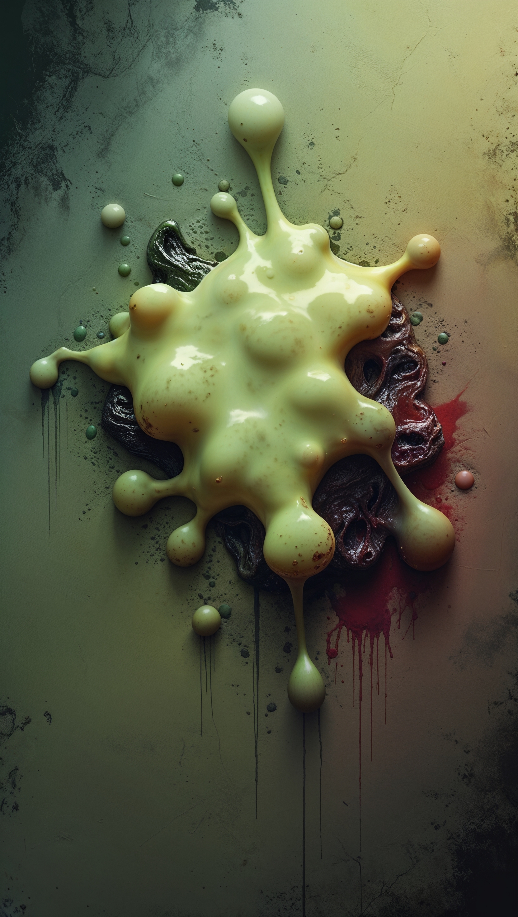 iPhone background design with sick wound and pus-like shapes