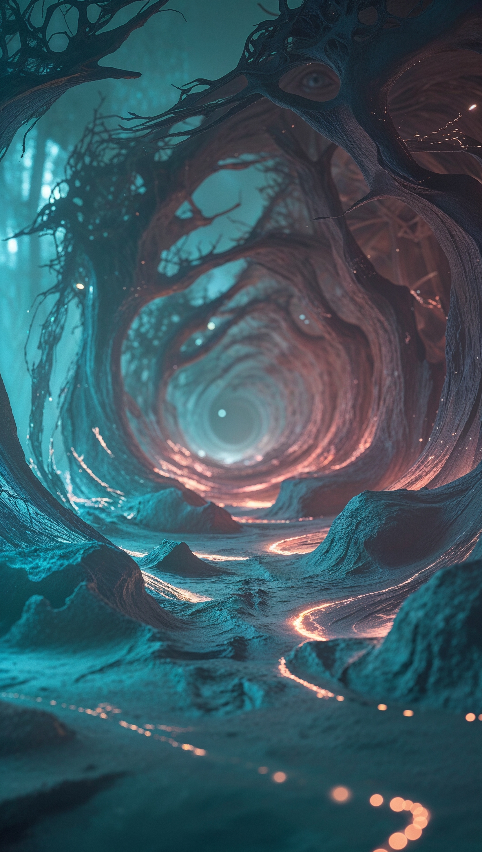 iPhone background with unsettling effects and sick blue hues