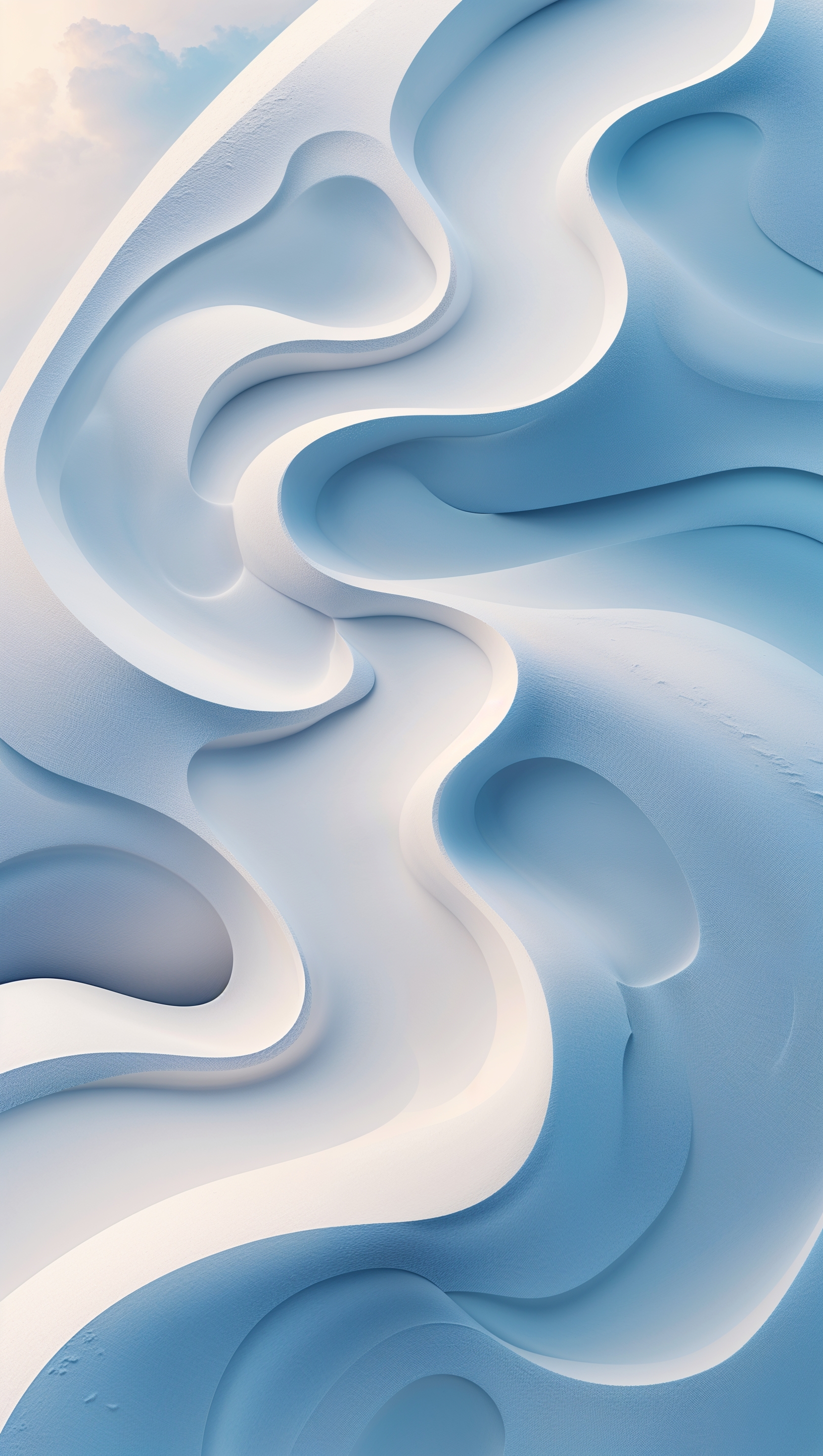 Top-down view of ski trails on a mountain, abstract snowy art, iPhone wallpaper