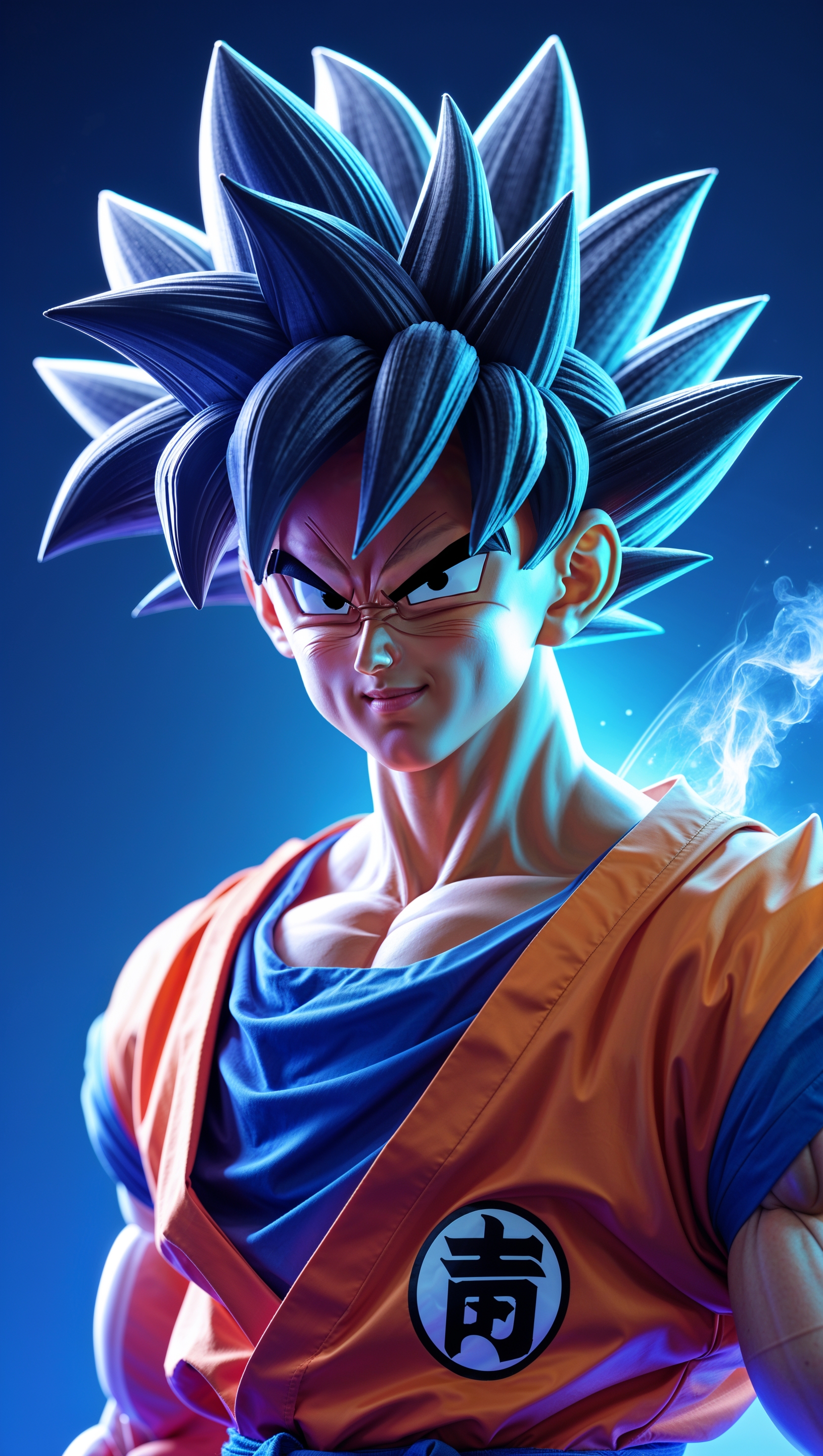 3D styled Son Goku wallpaper with professional lighting