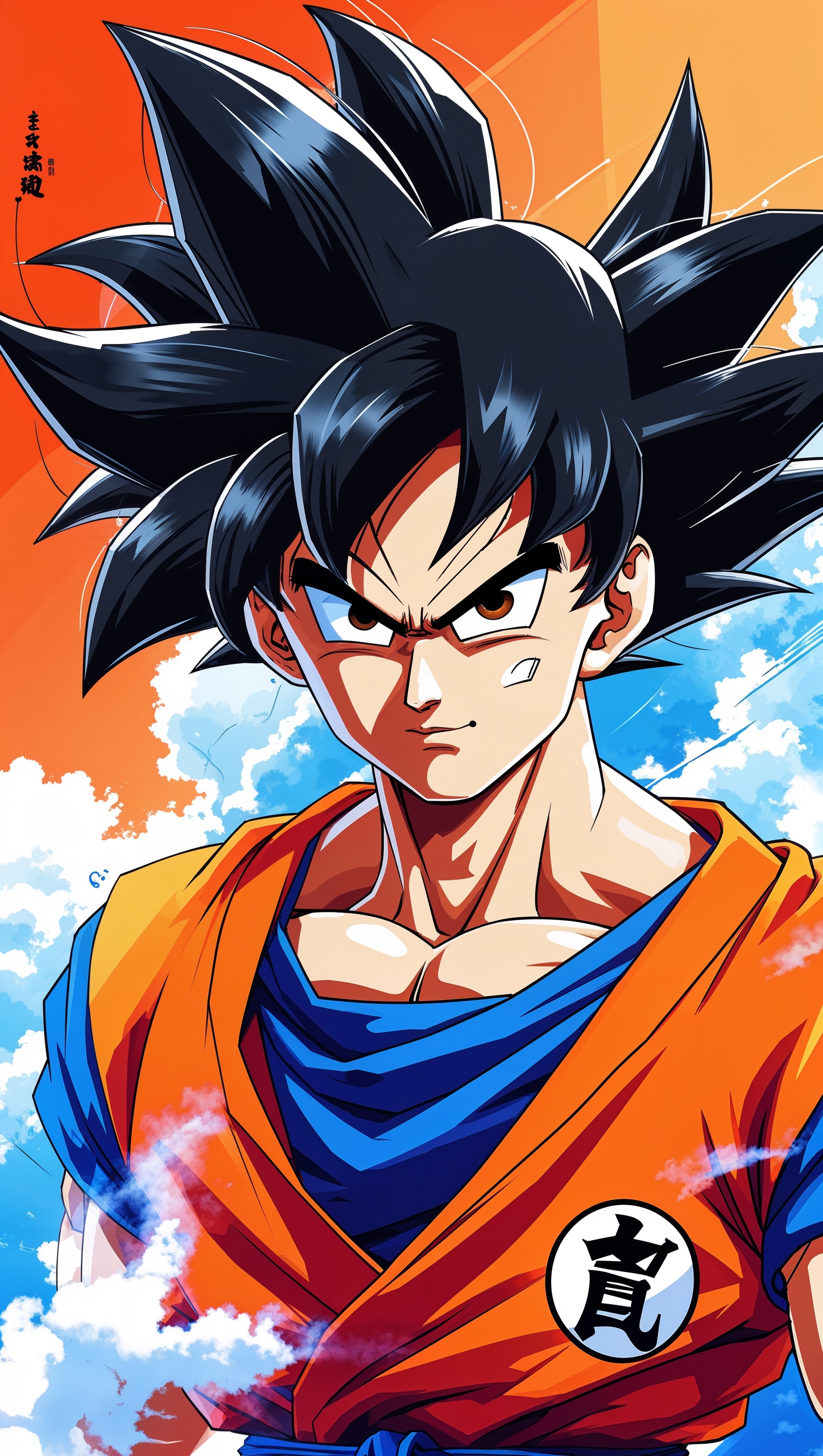 Classic anime style Son Goku wallpaper with vivid colors