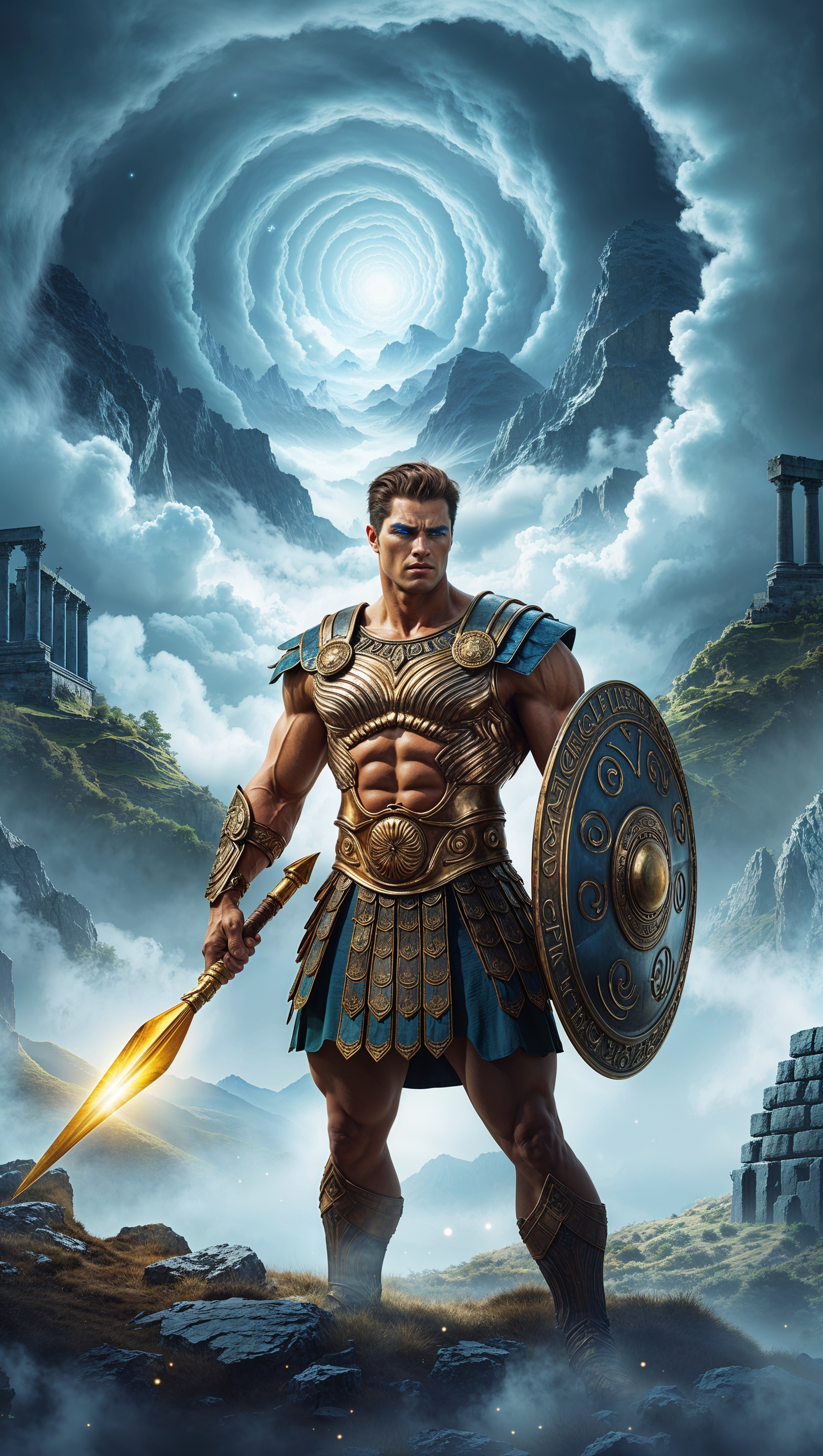 Mythical Spartan with a fantasy background