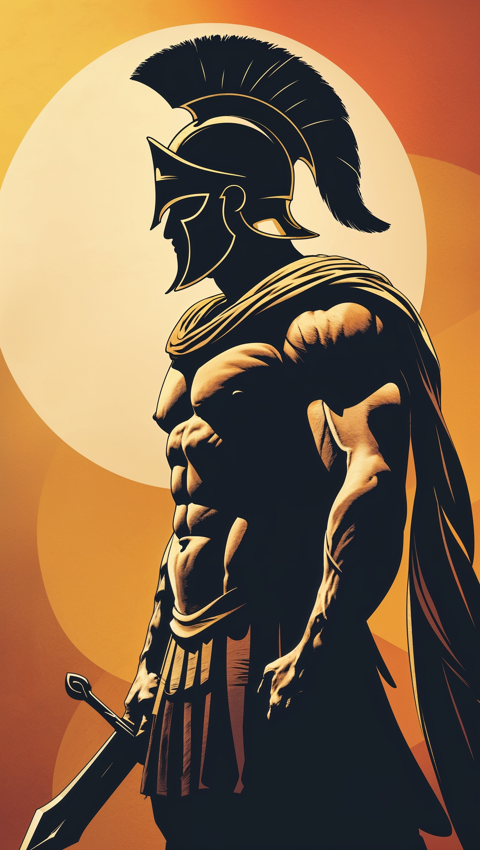 Silhouette of a Spartan