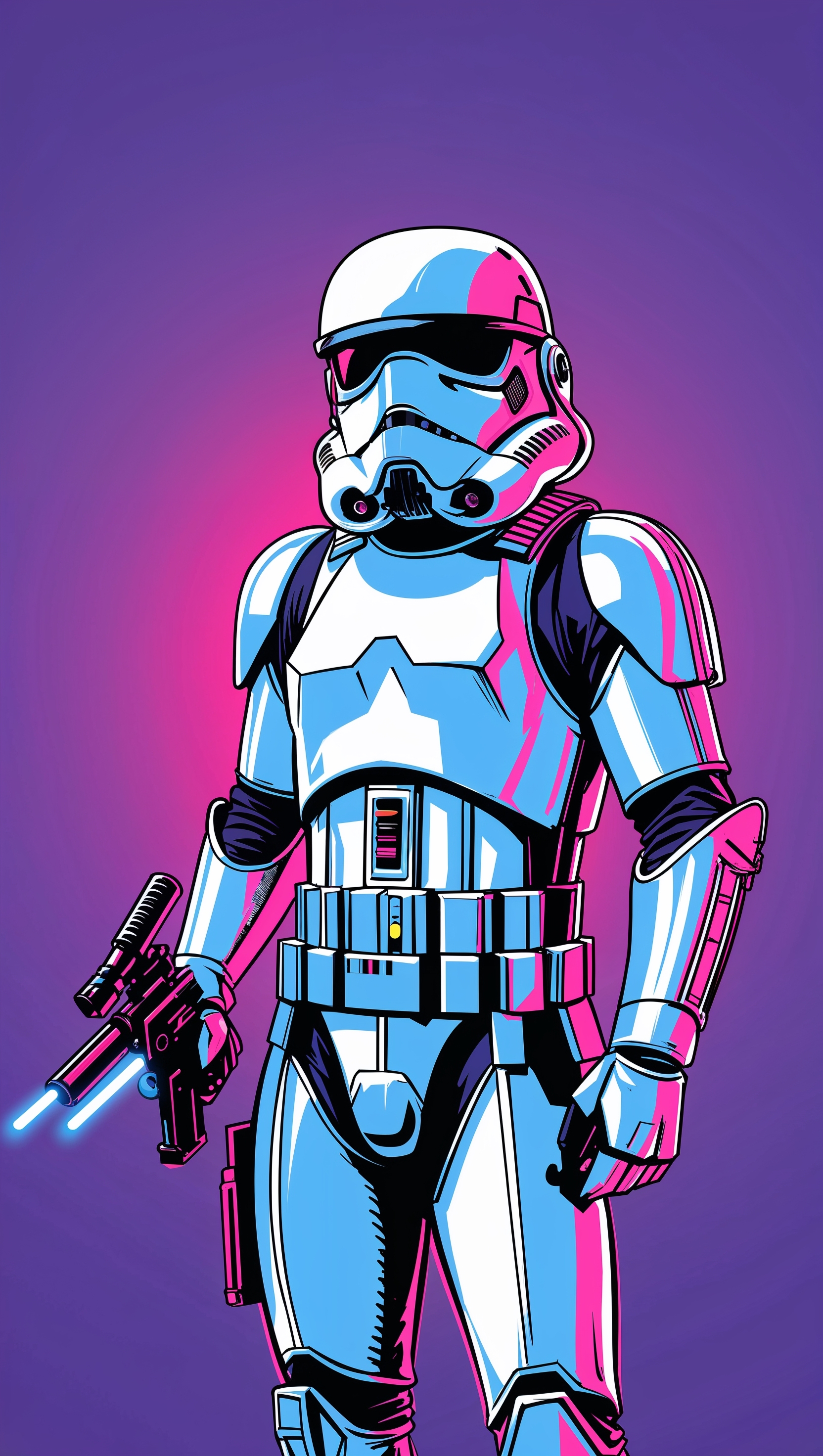 80s retro style Stormtrooper for iPhone wallpaper