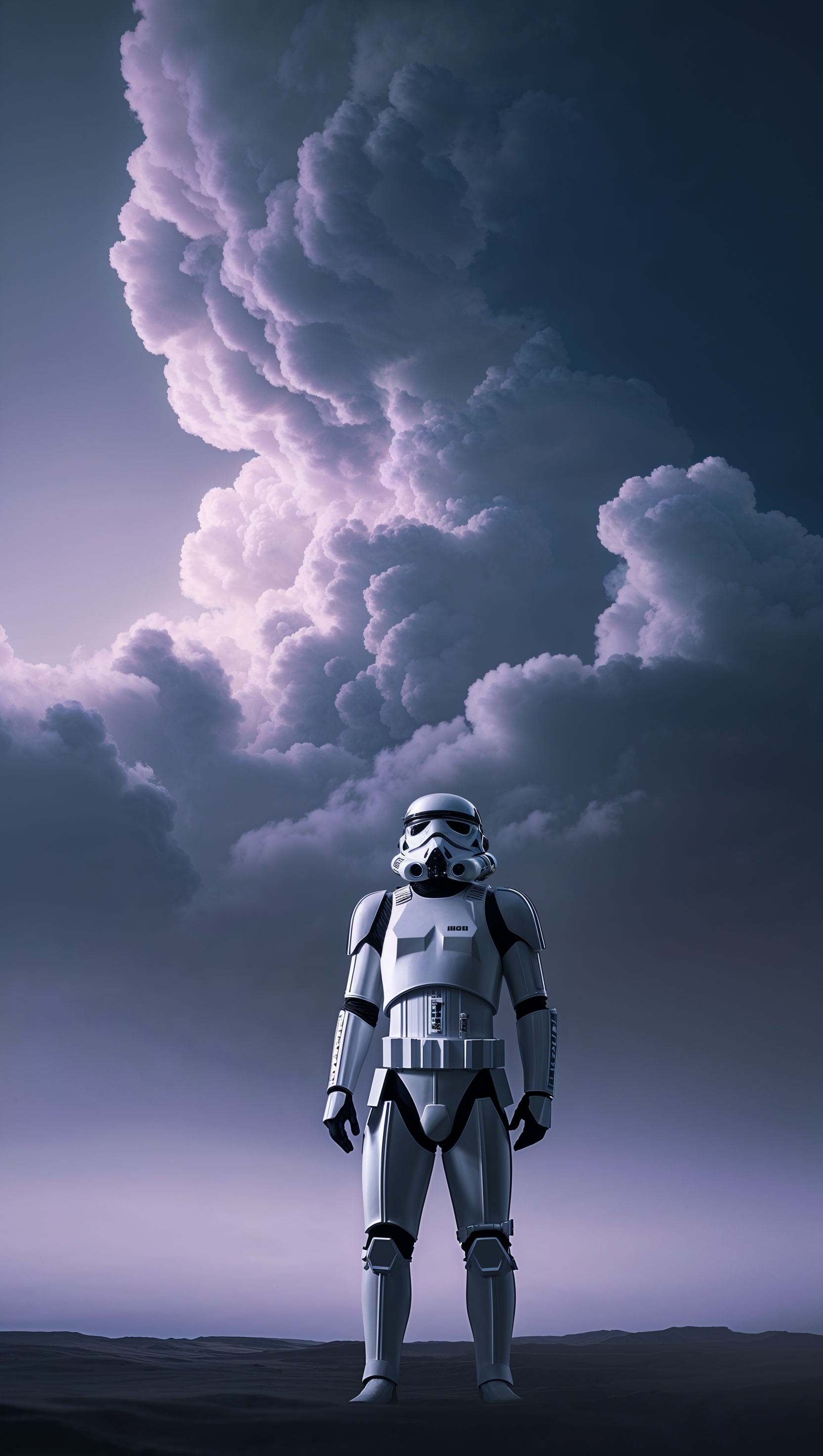 iPhone wallpaper with Stormtrooper and dark clouds