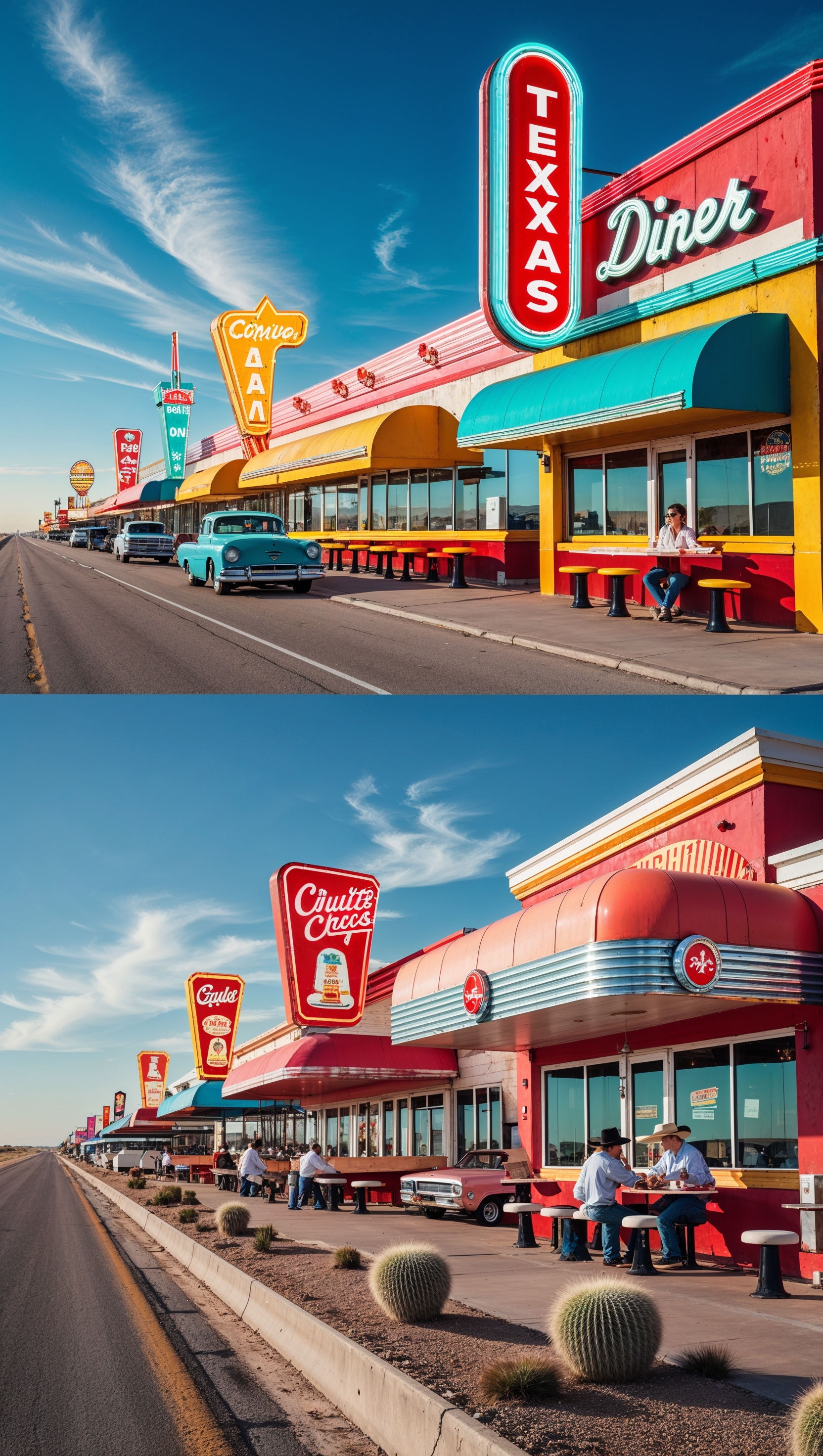 Roadside diners on Texas highways