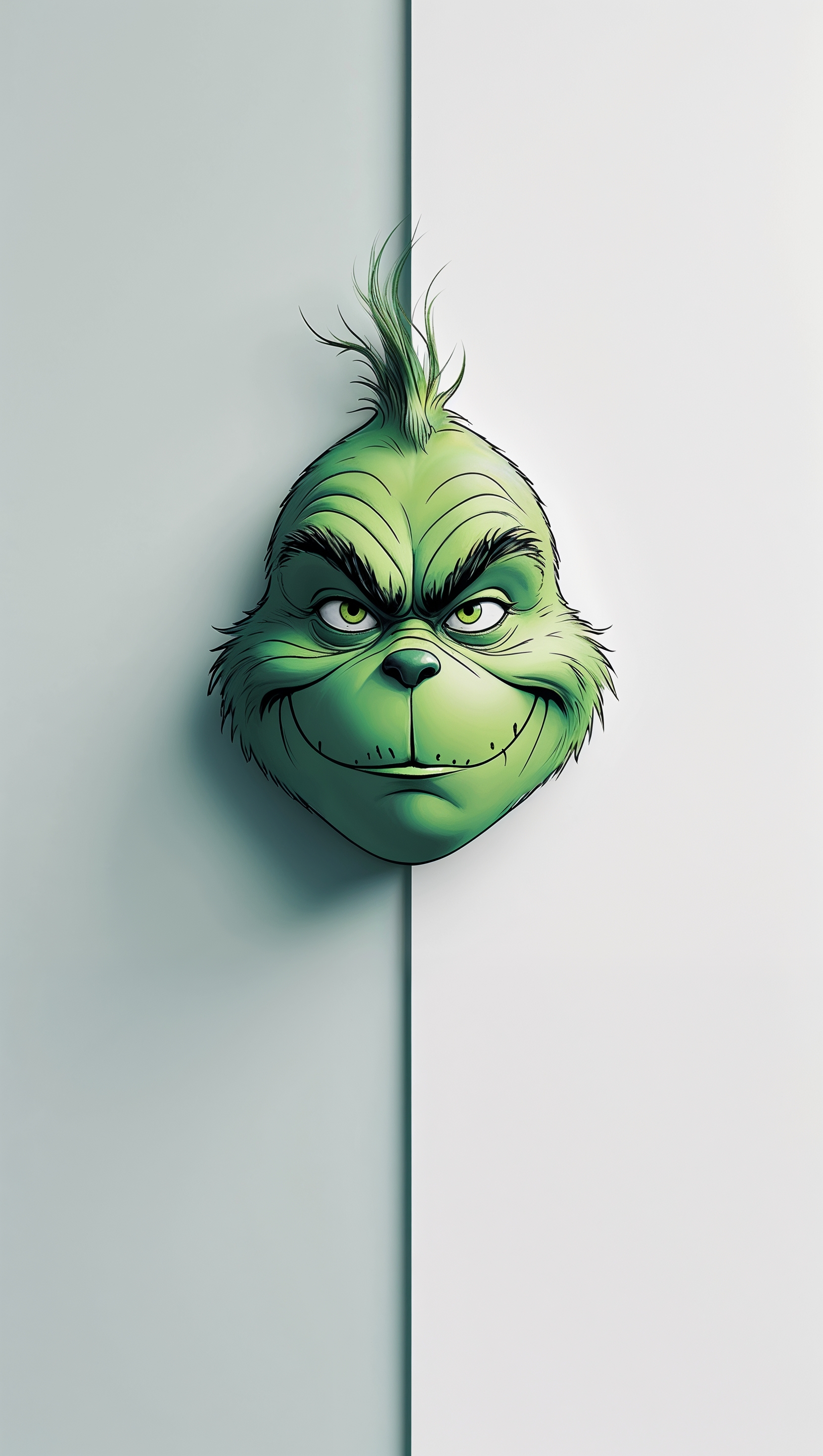 iPhone wallpaper with Grinch in minimal line art style