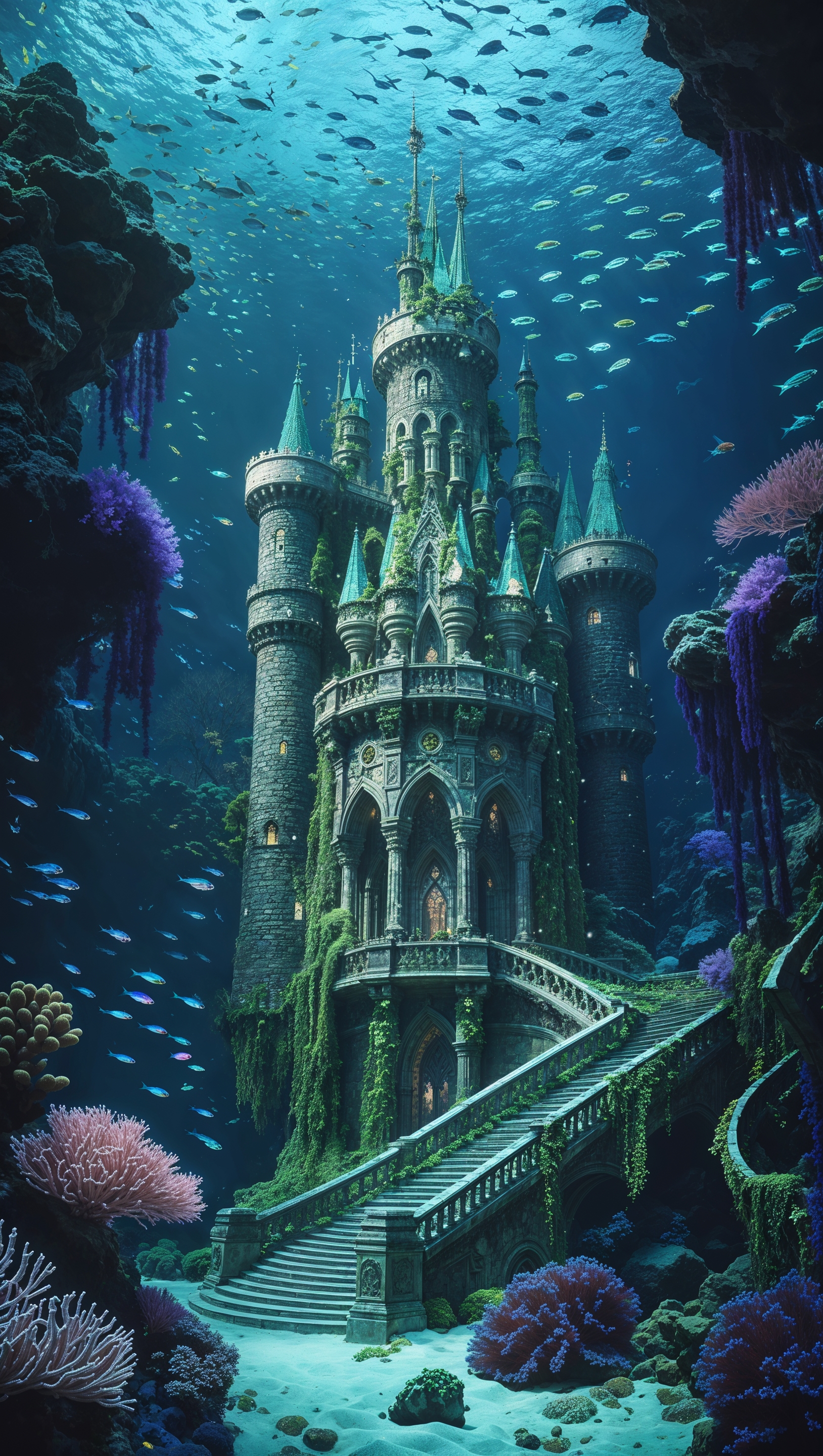 A mythical castle deep under the sea