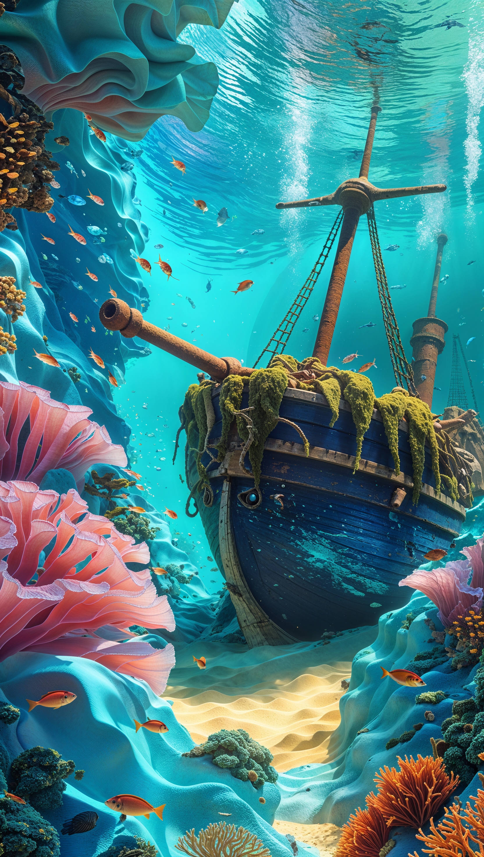 3D image of underwater world for iPhone wallpaper