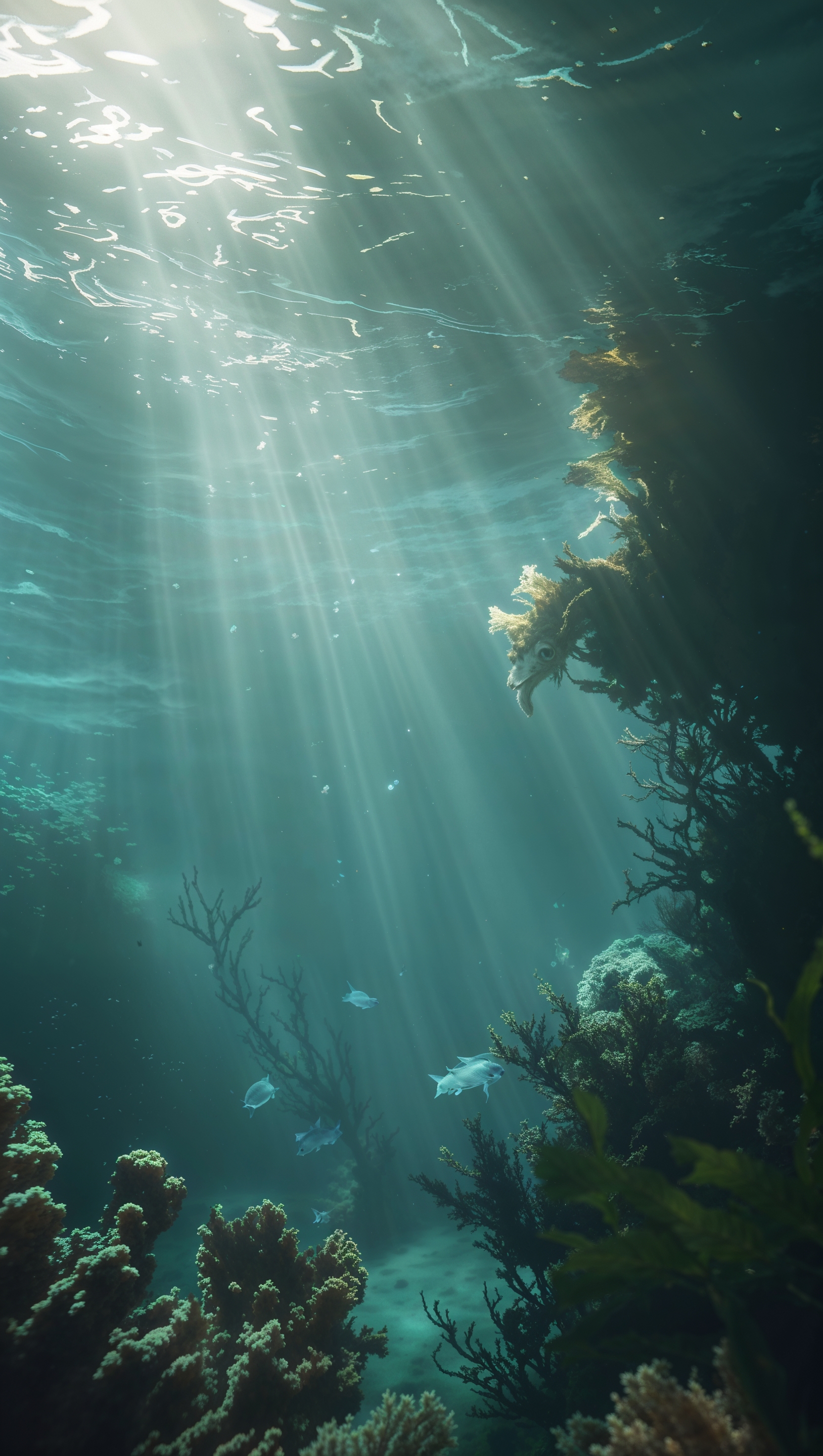 Underwater background with cinematic filter