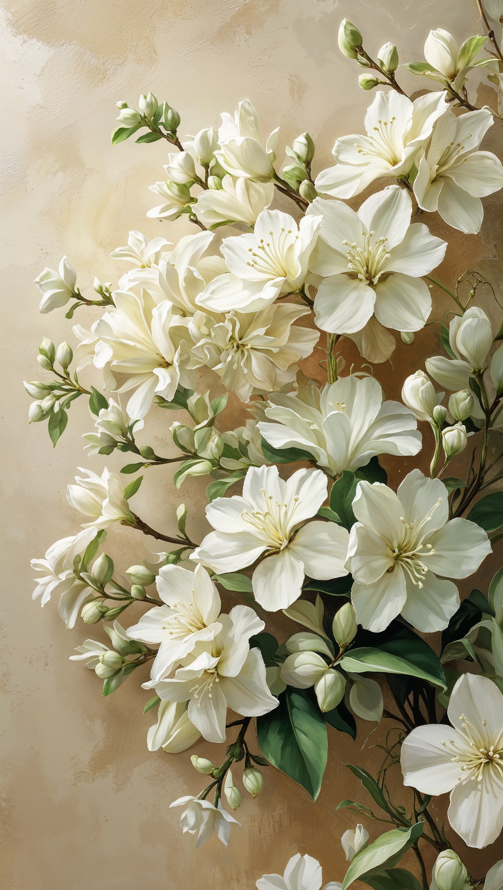 Romantic jasmine flowers wallpaper for iPhone