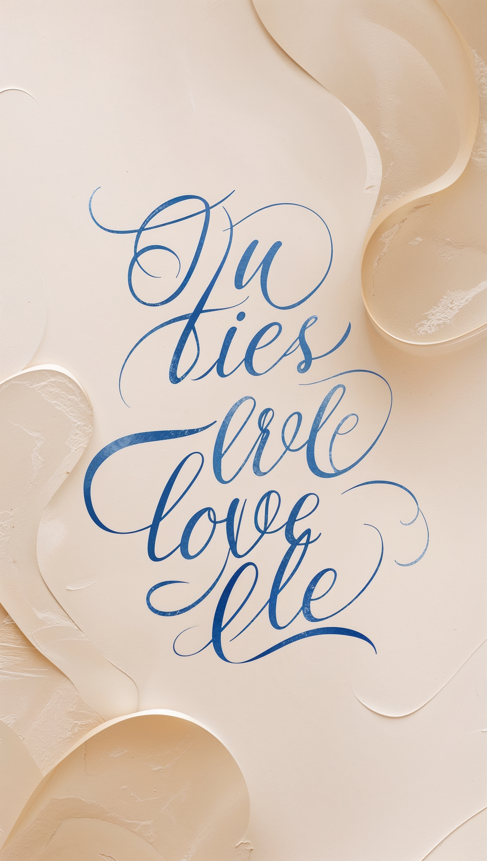 iPhone wallpaper with romantic handwritten text design