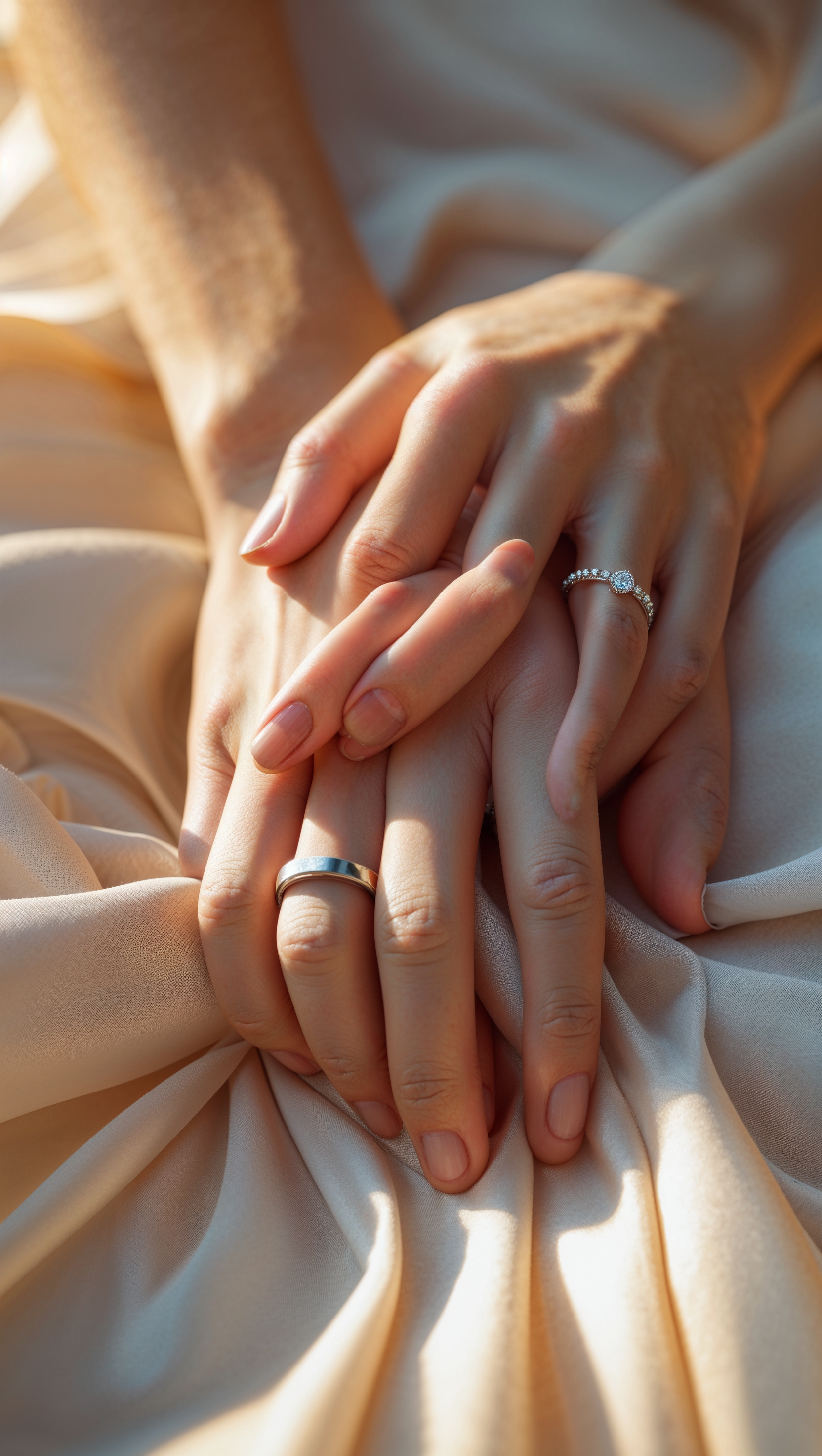 iPhone wallpaper with romantic image of two hands holding