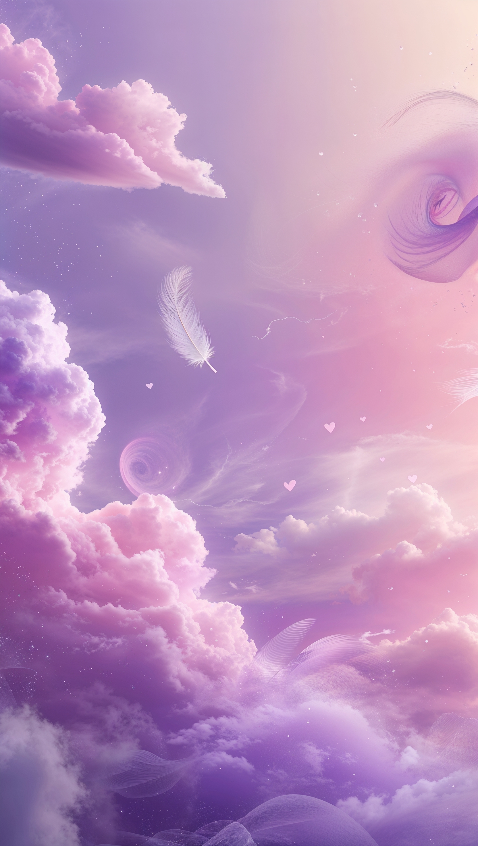 Romantic background with pink and purple colors for iPhone