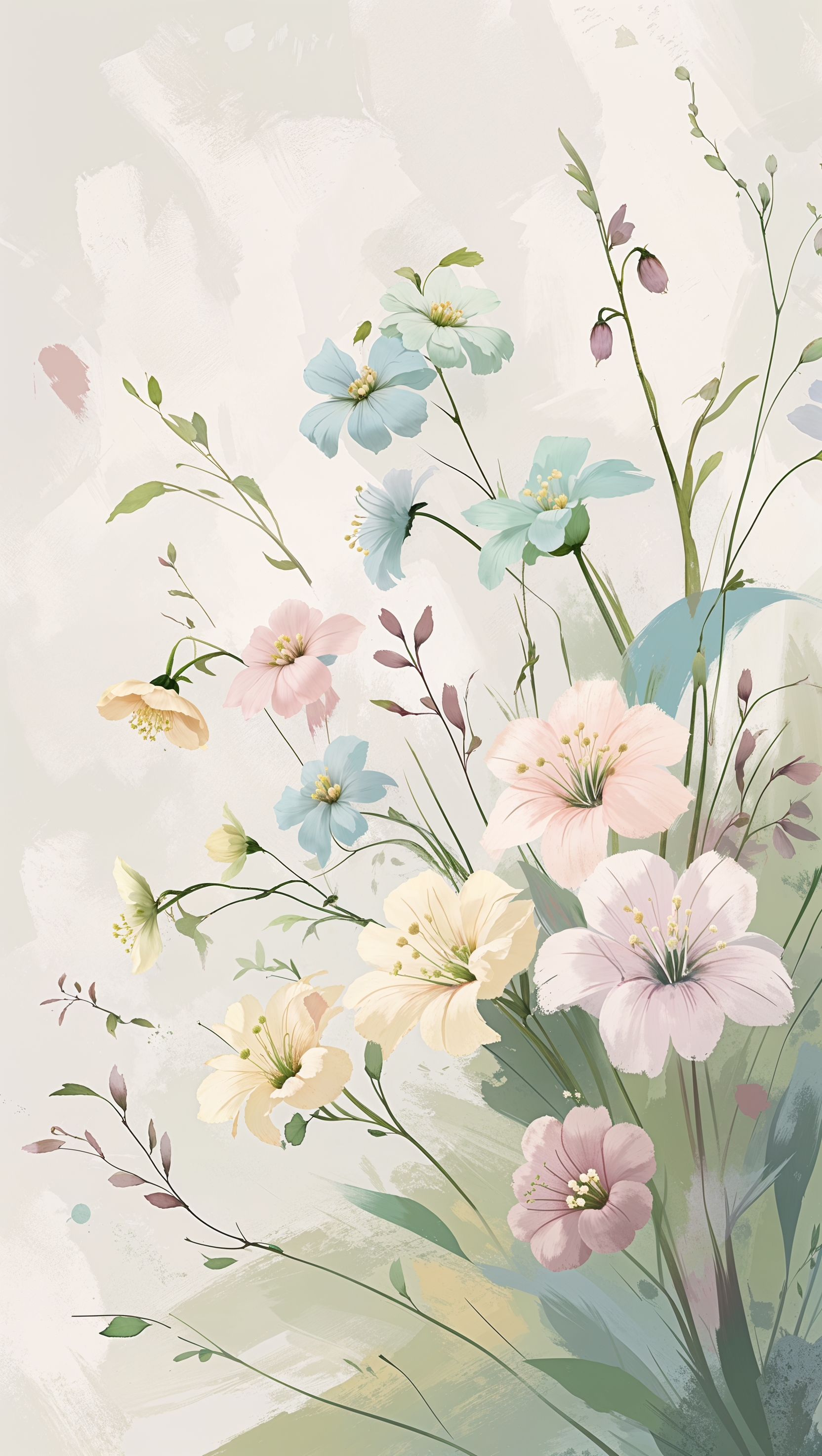 Japanese-style wildflowers for iPhone wallpaper