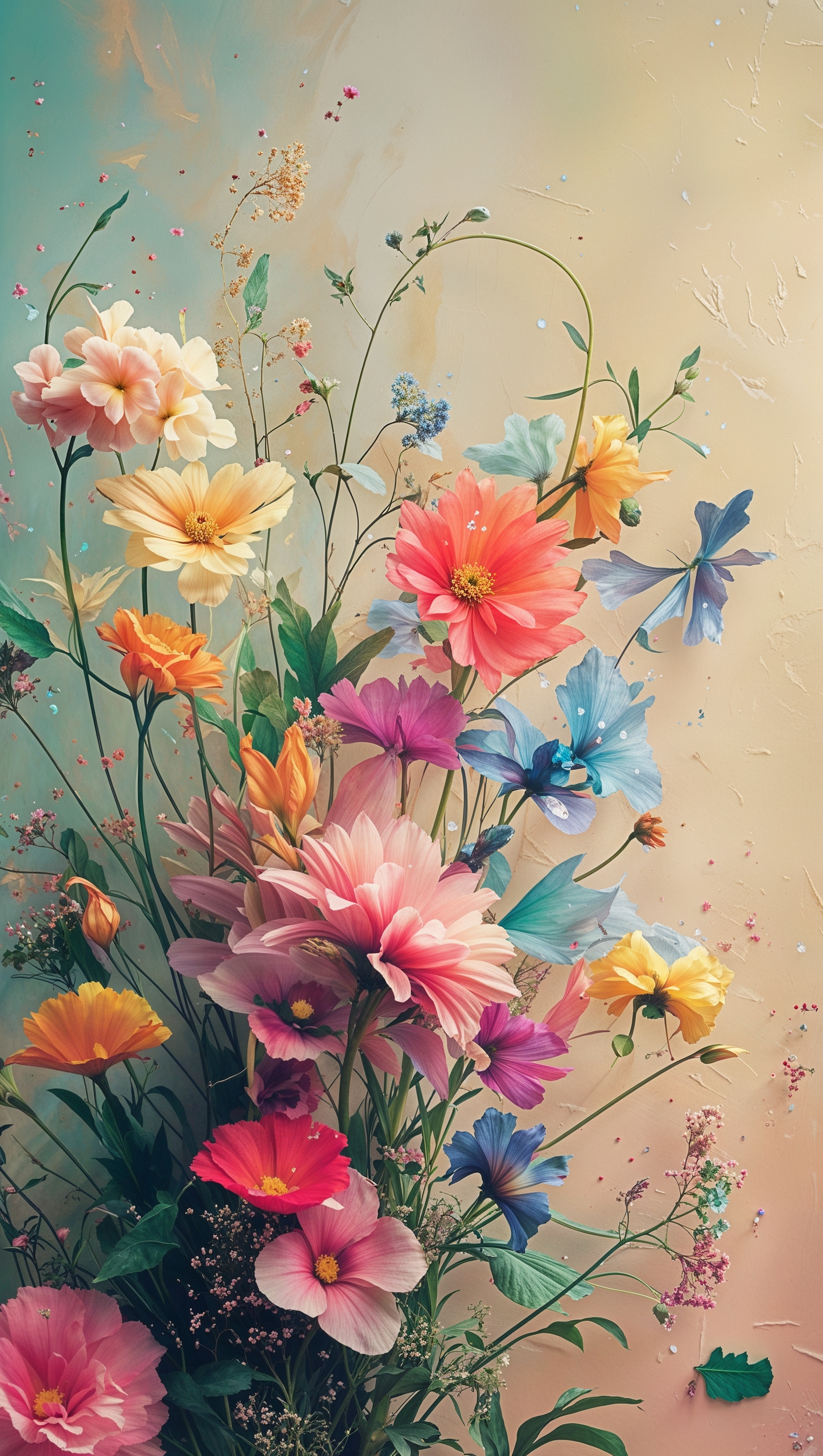 Boho wildflowers iPhone wallpaper
