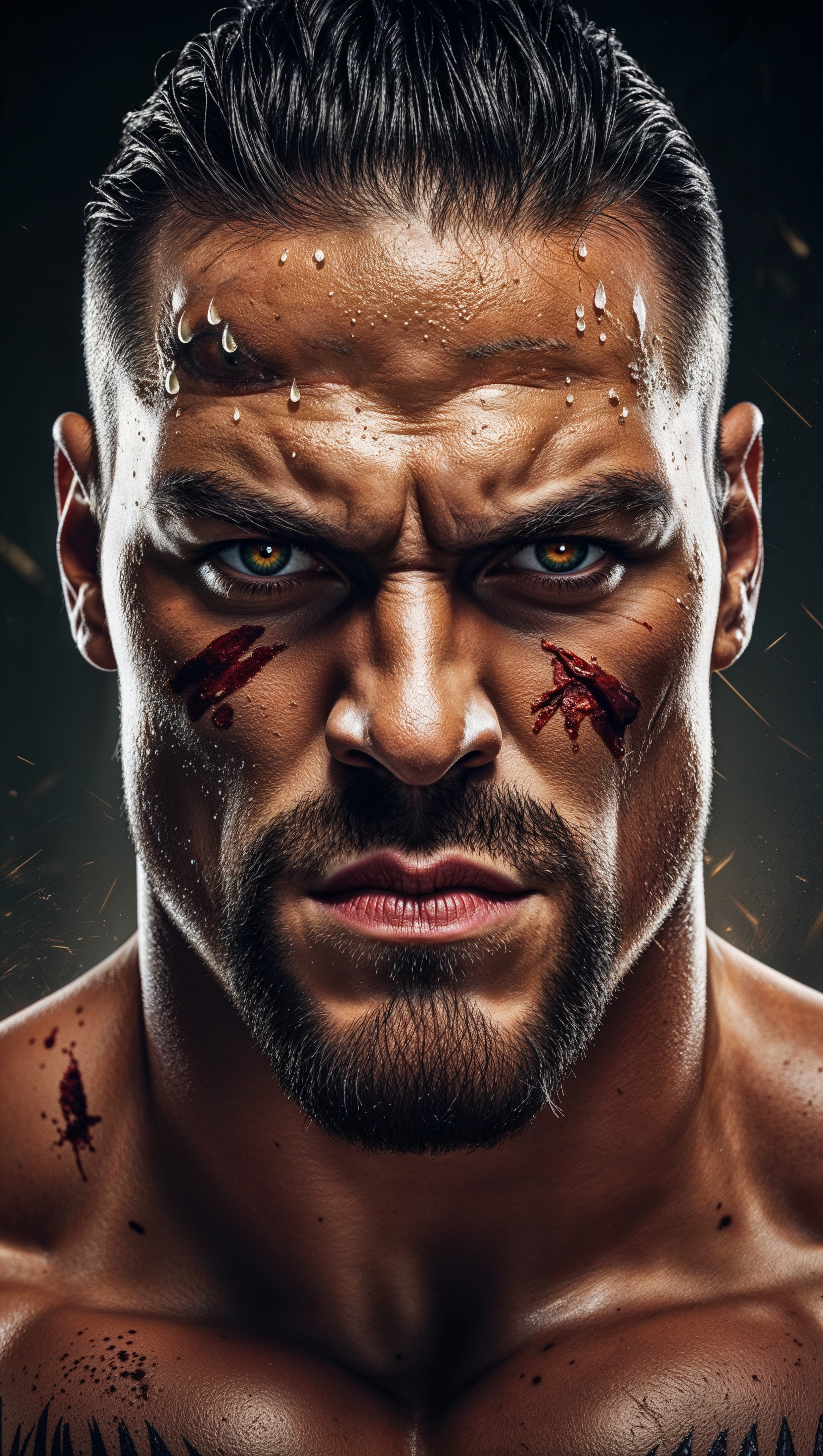 iPhone wallpaper design with a close-up of a WWE wrestler's face